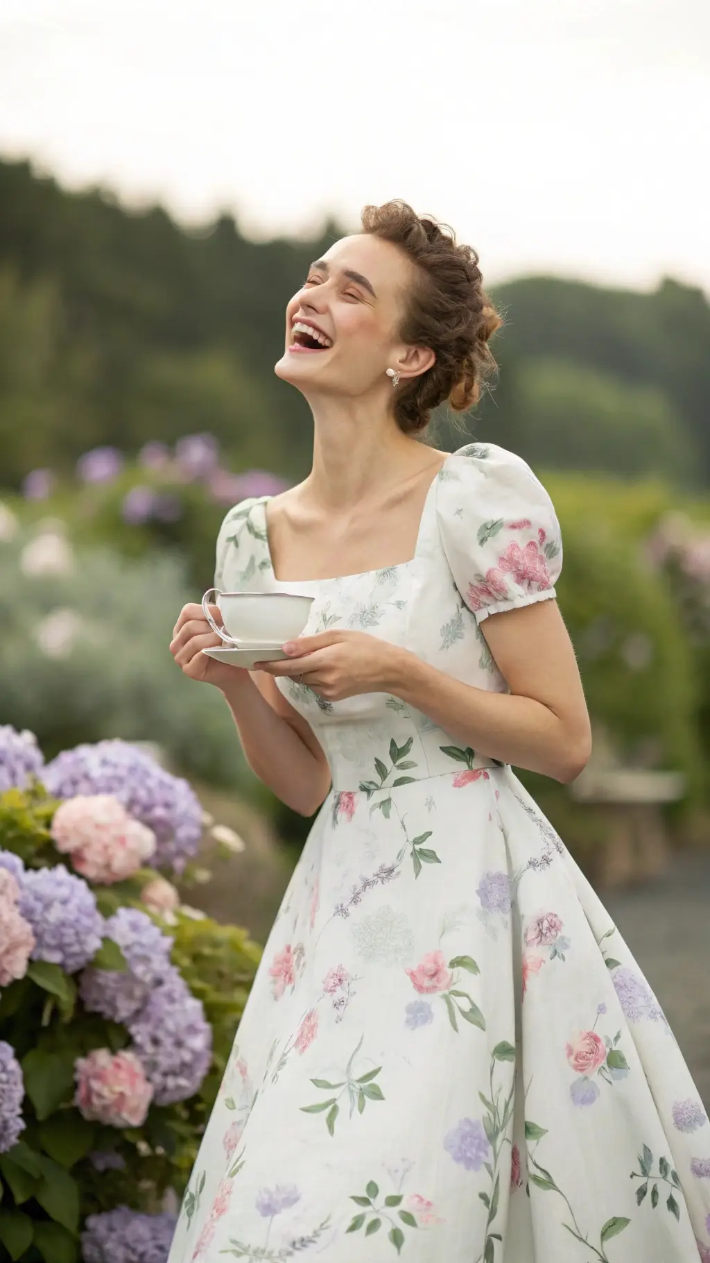 The Blushing Hydrangea Midi Dress