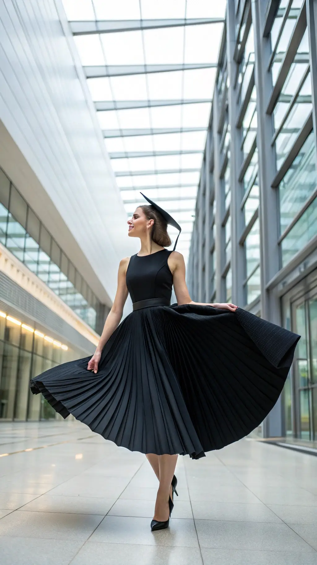 The Playful Pleated Graduation Dress