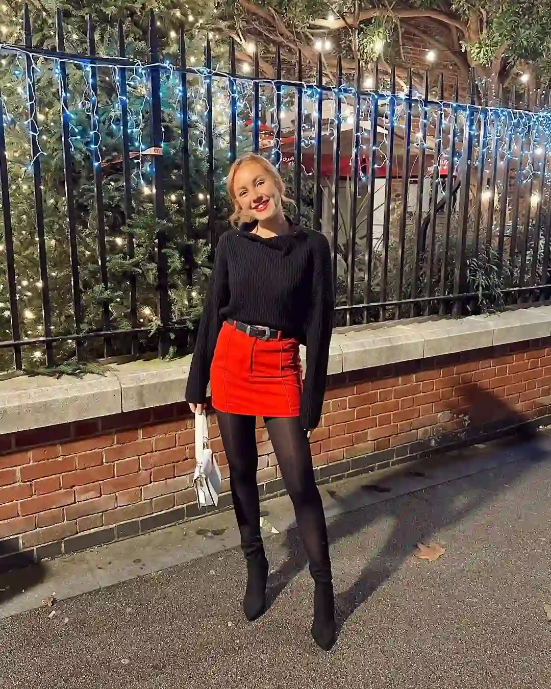 Urban Chic in Red & Black A Teen Holiday Outfit with Edge