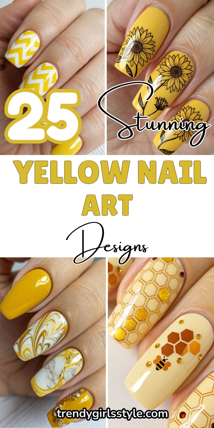 25 Stunning Yellow Nail Art Designs for Every Mood and Season
