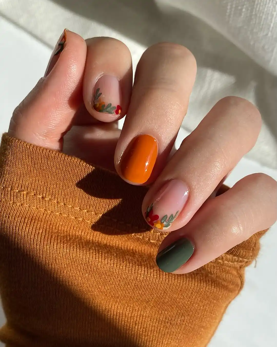 Autumn Bloom Magic Whimsical Nails with Seasonal Charm