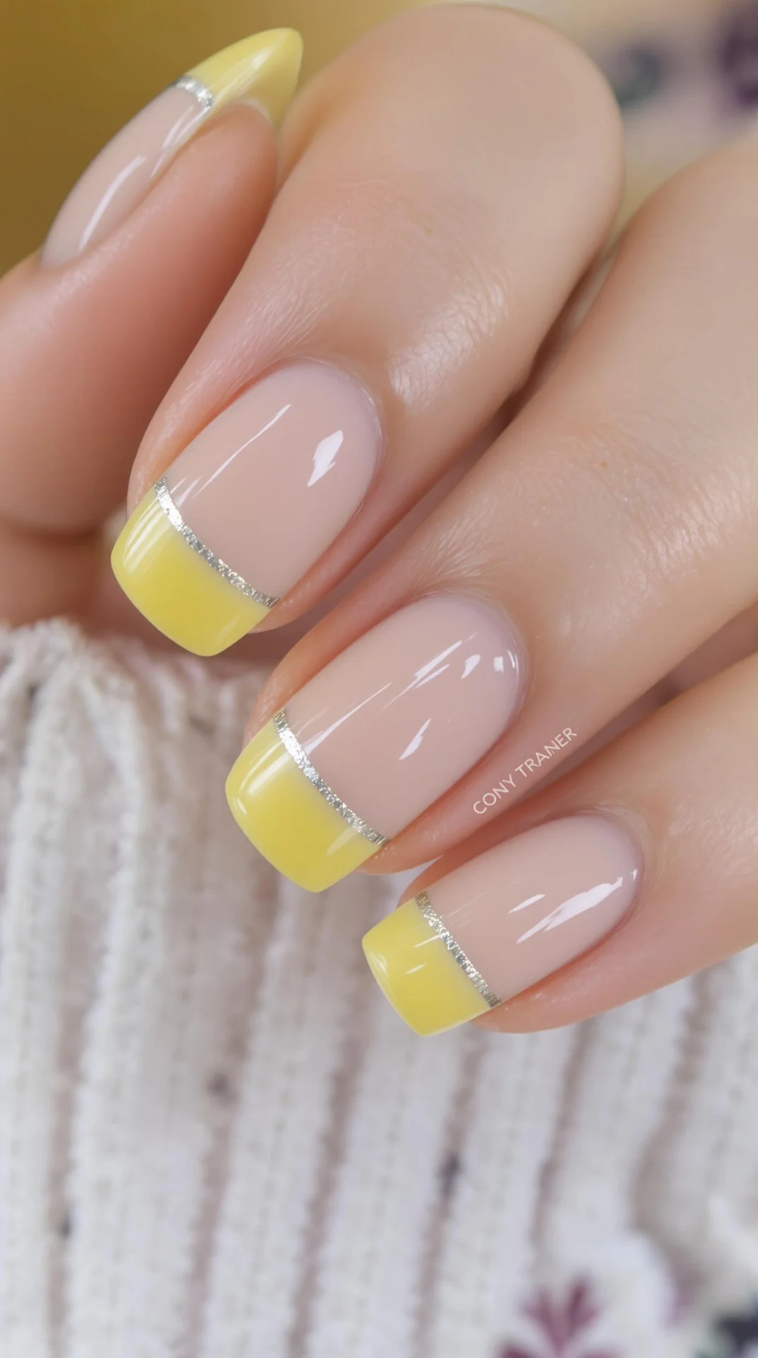 Chic Sunshine Yellow French Tips with a Modern Twist
