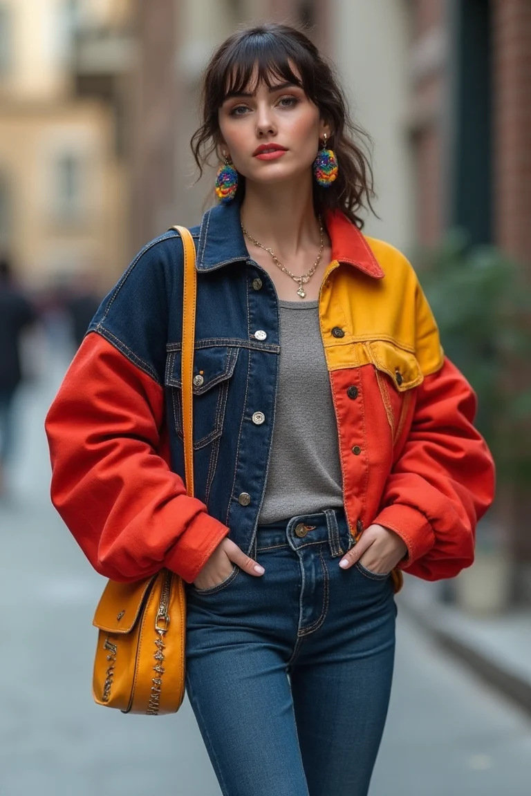 Color-Blocked Denim Bold Outfit Ideas for Street Style Confidence