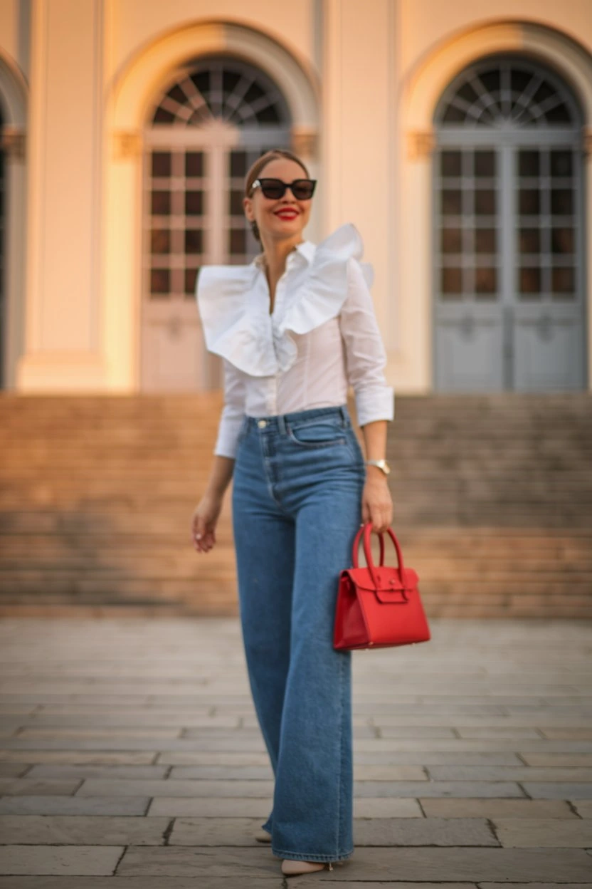 Dramatic Ruffles & Denim Elevated Casual for Seasonal Transitions