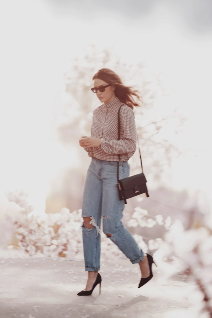 Feminine Gingham Sophistication Balancing Seasonal Aesthetics with Everyday Practicality