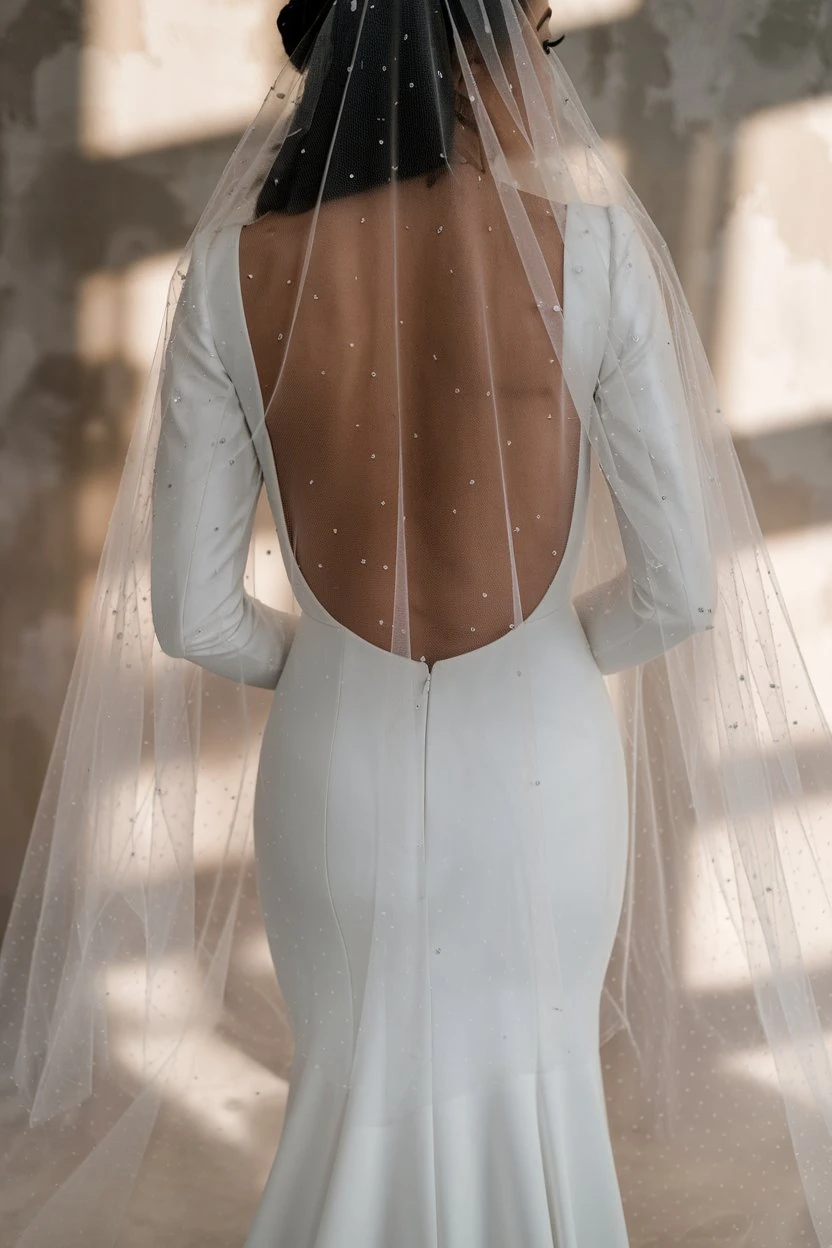 Minimalist Drama Open-Back Crepe Gowns Creating Powerful Silhouettes