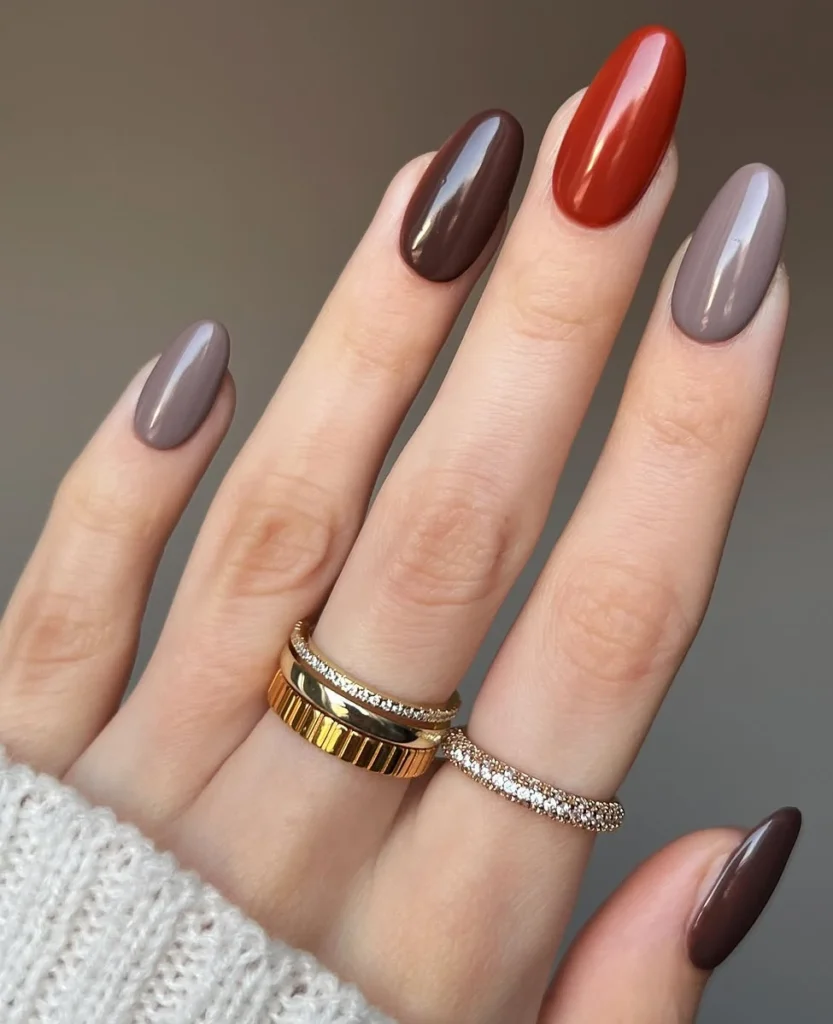 Mocha & Maple Luxe Earthy Autumn Nails with a Chic Edge