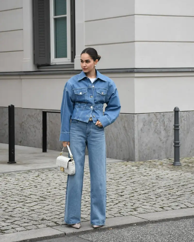 Modern Denim-on-Denim Sophistication