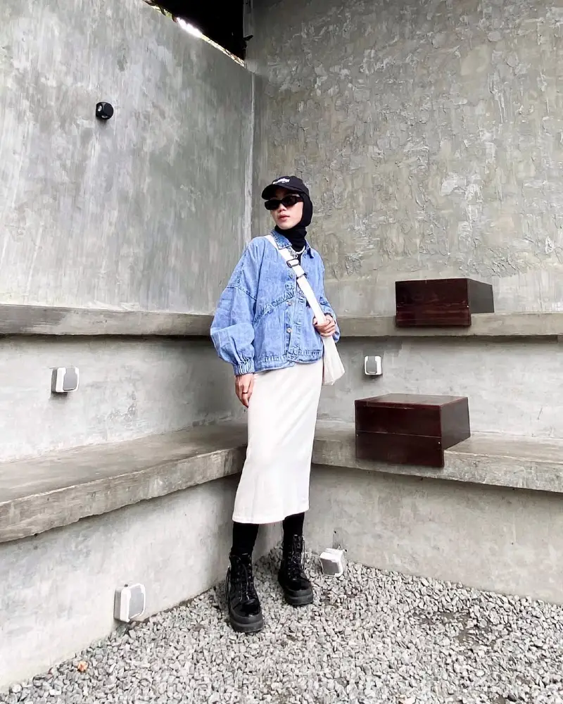 Modern Modest Streetwear with Oversized Denim