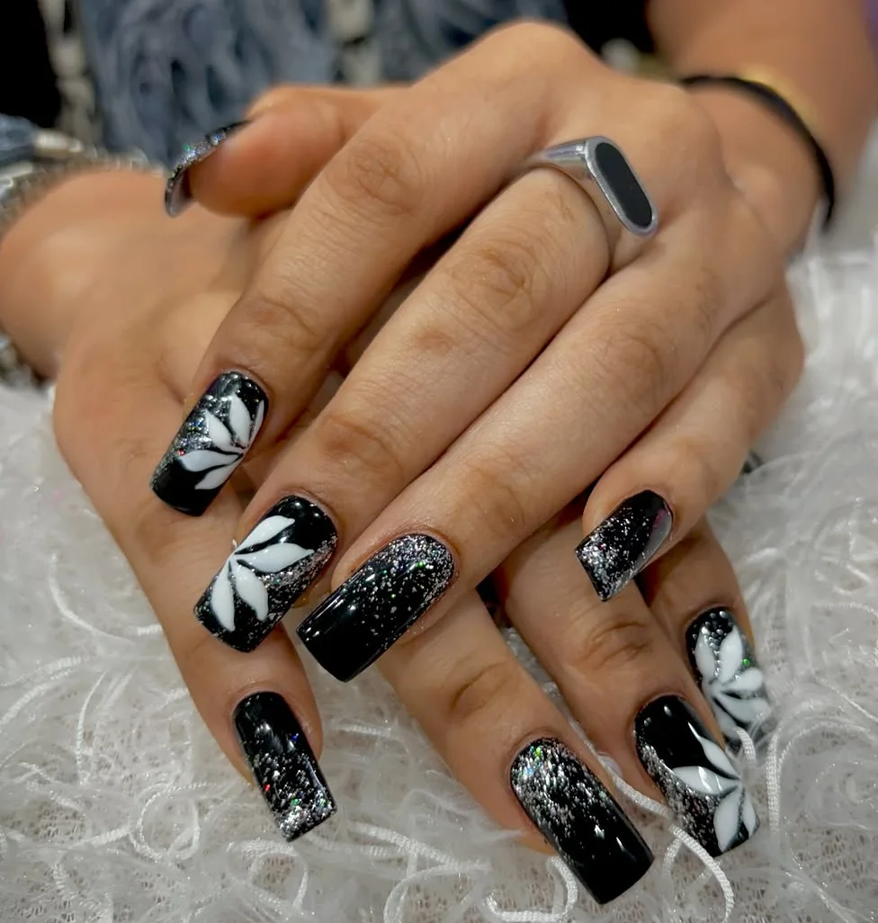 Monochrome Florals with a Starry Sparkle