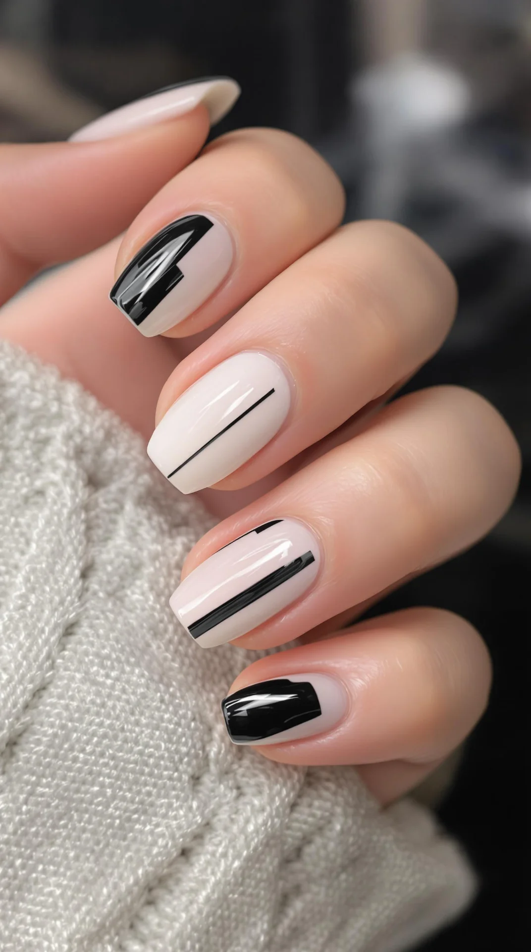 Monochrome Modernism Black and White Nails That Command Attention