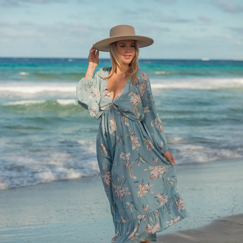 Ocean Mist Botanical Romantic Beachwear for Elevated Shoreline Moments