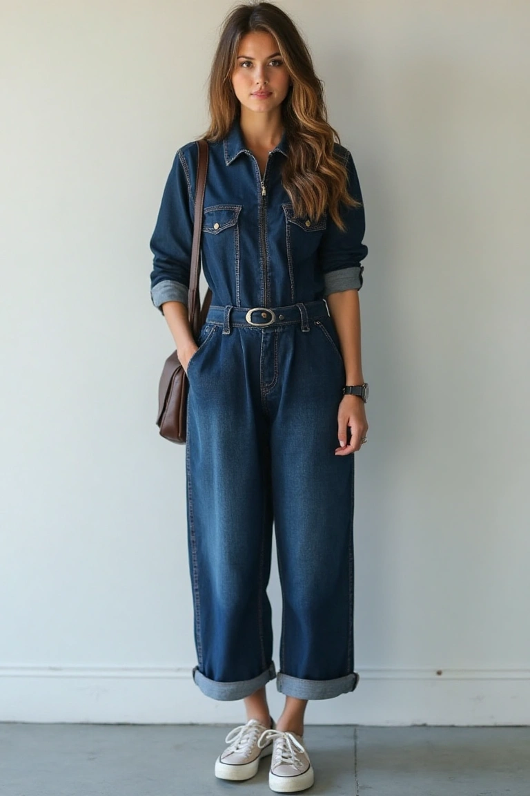 One-Piece Wonder Denim Jumpsuit Outfit Ideas for Casual Sophistication