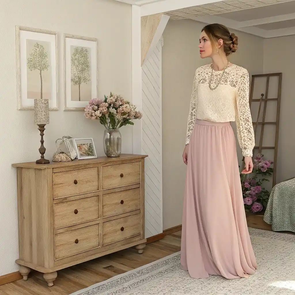 Romantic Revival Blush Maxi Skirt Outfit Breathes New Life into Timeless Elegance