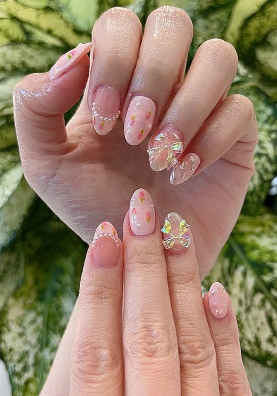 Soft Florals with Crystal Accents