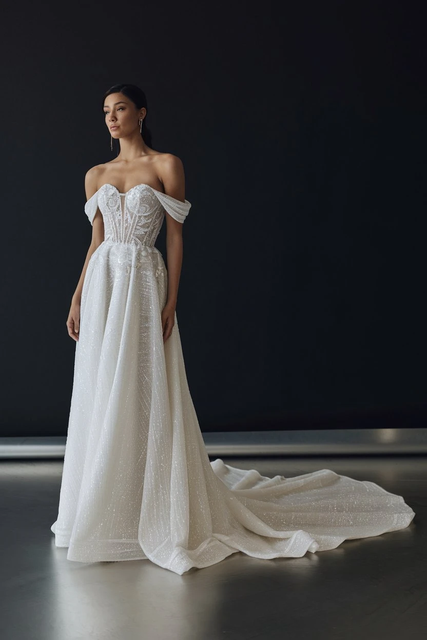 Structured Elegance Meets Celestial Shimmer 2025's Bridal Evolution