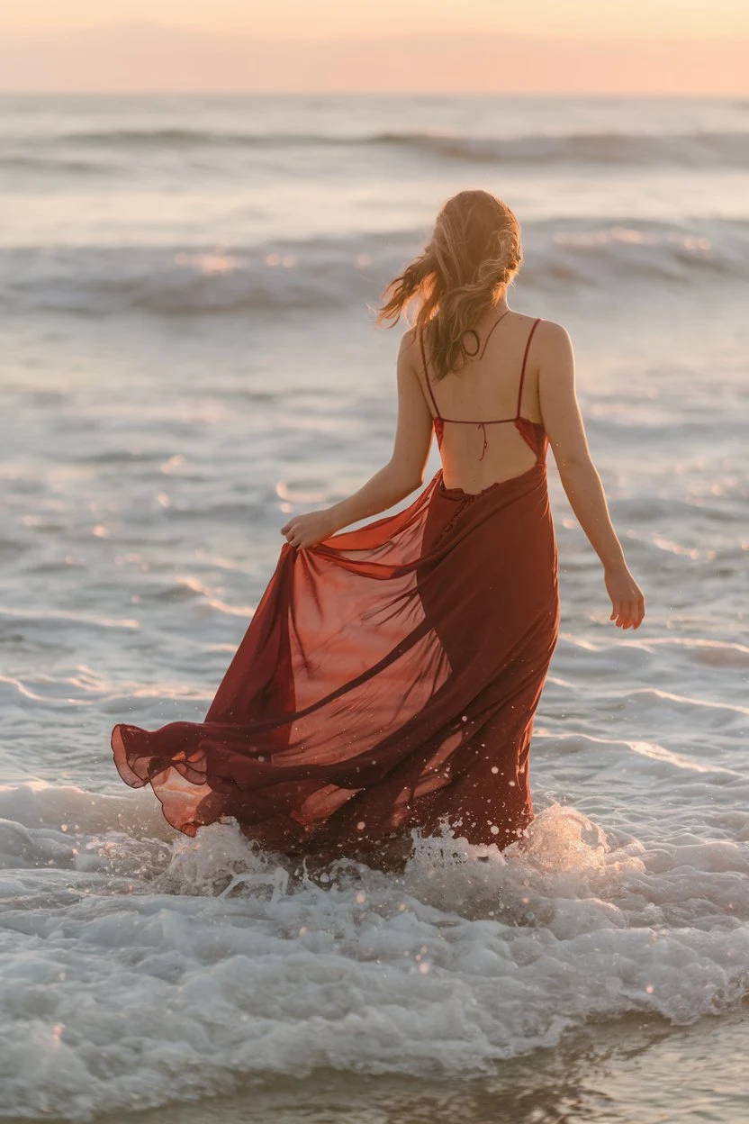Sunset Terracotta Maxi Ethereal Beachwear Meets Cinematic Moments
