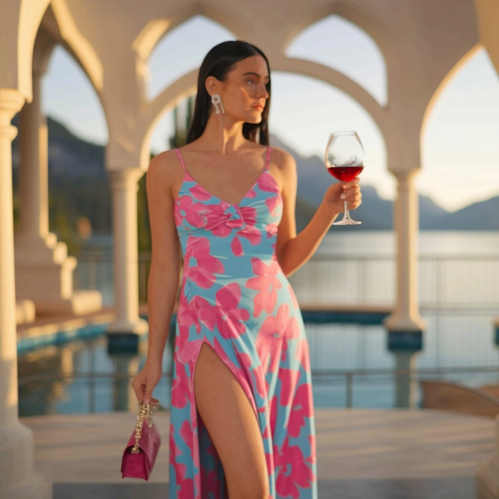 Turquoise and Magenta Magic Sunset Resort Elegance