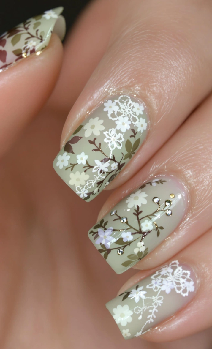 Delicate Florals with Lace and Sparkle