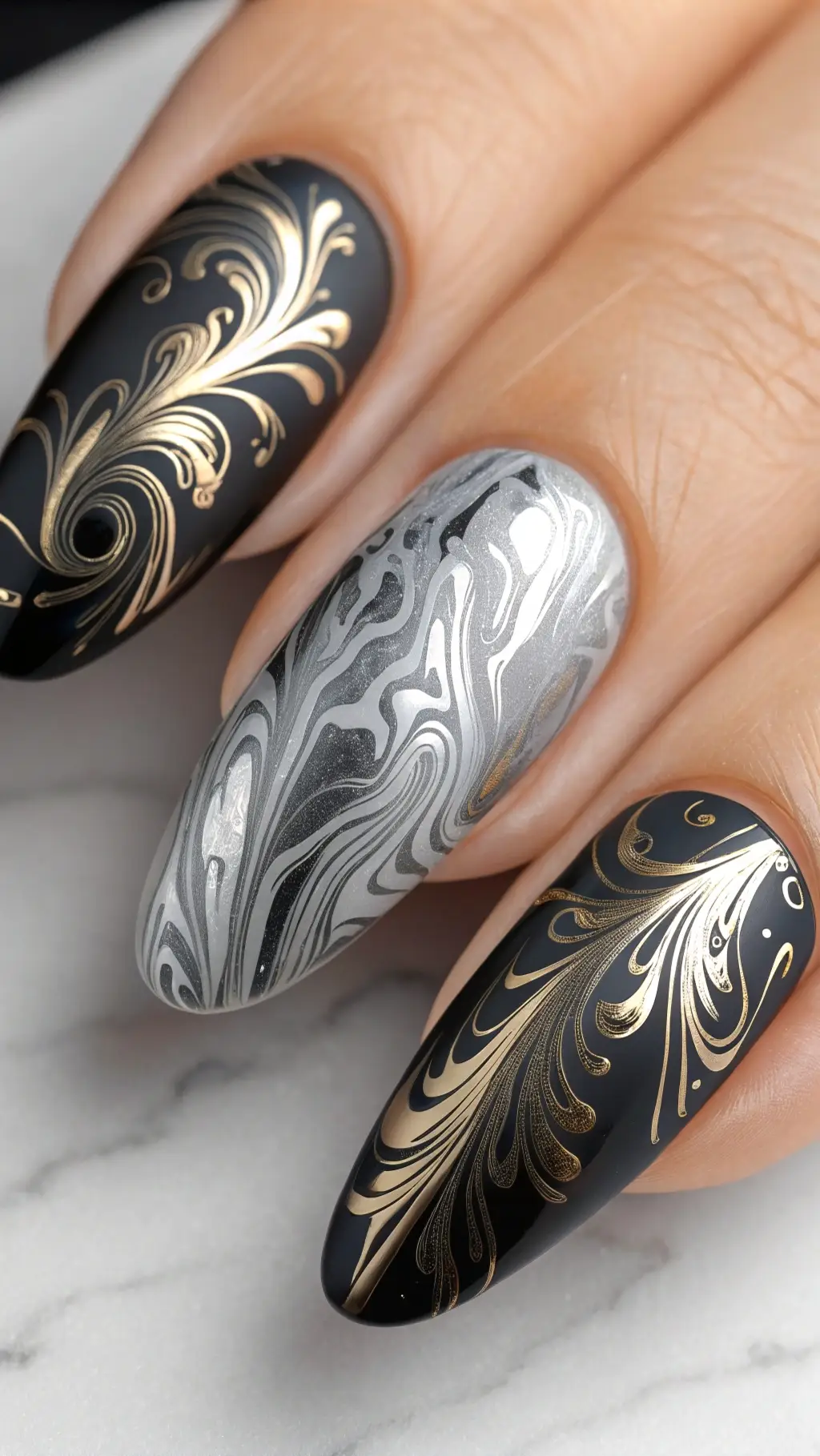 Liquid Silver Marble