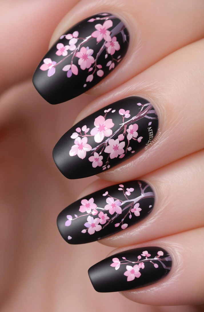 Matte Cherry Blossoms with Bold Contrast