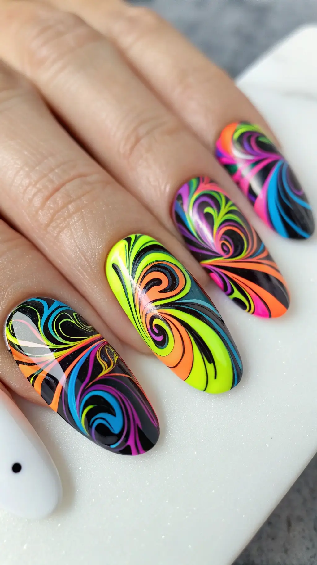 Neon Marble Swirls