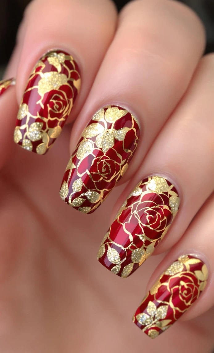 Rich Florals with Metallic Glamour