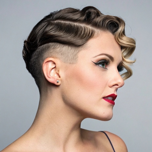 The Shaved Side with Finger Waves