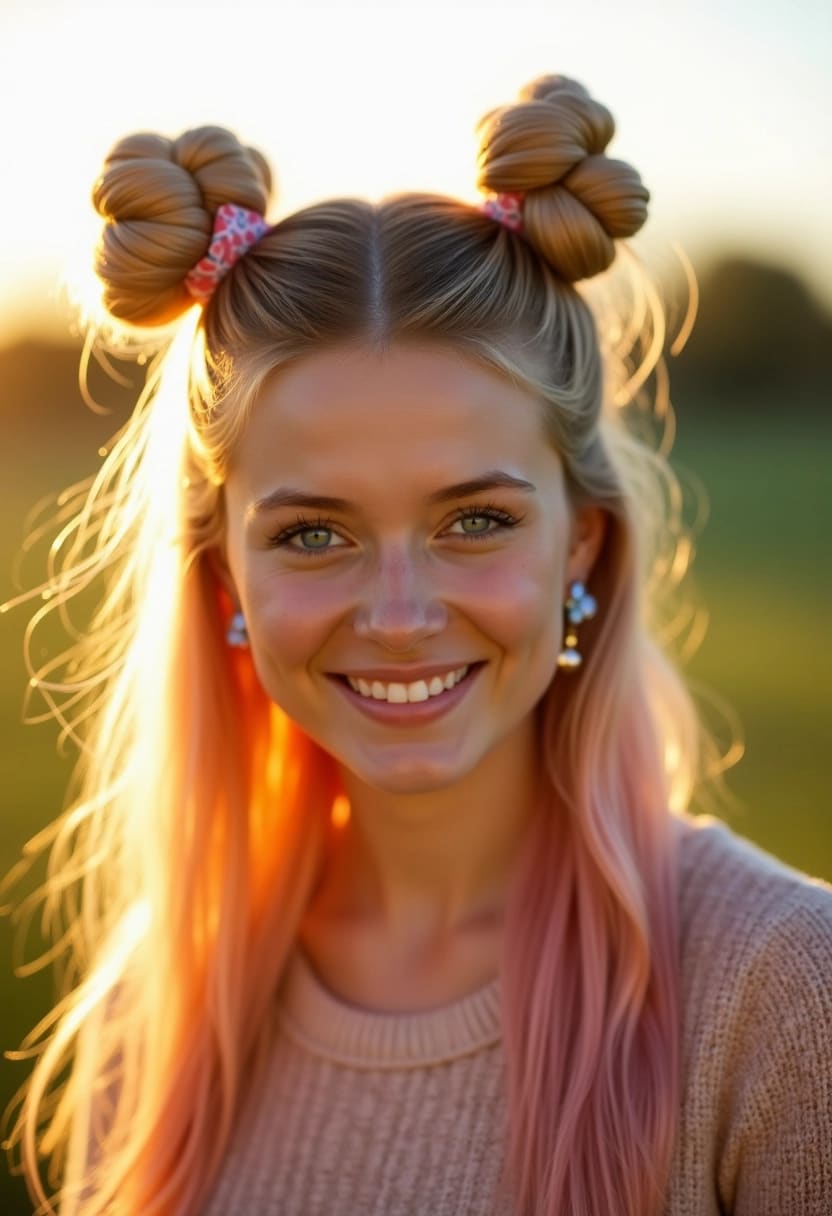 Half-Up Space Buns
