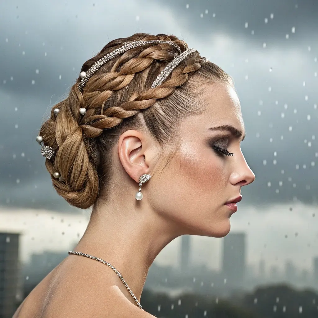 Braided & Drizzle-Proof Elegant Updos for Rainy-Day Glam