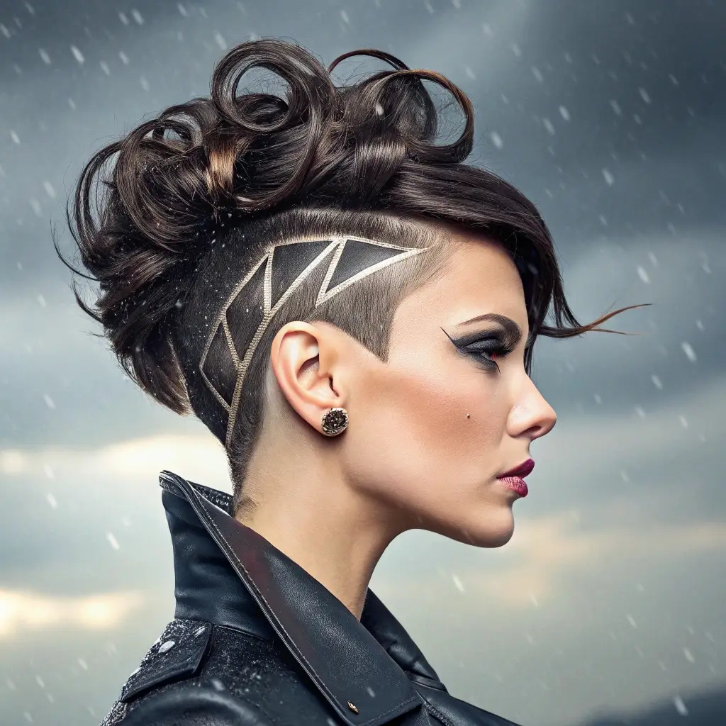 Edgy & Rain-Resistant Bold Undercuts for Stormy Days