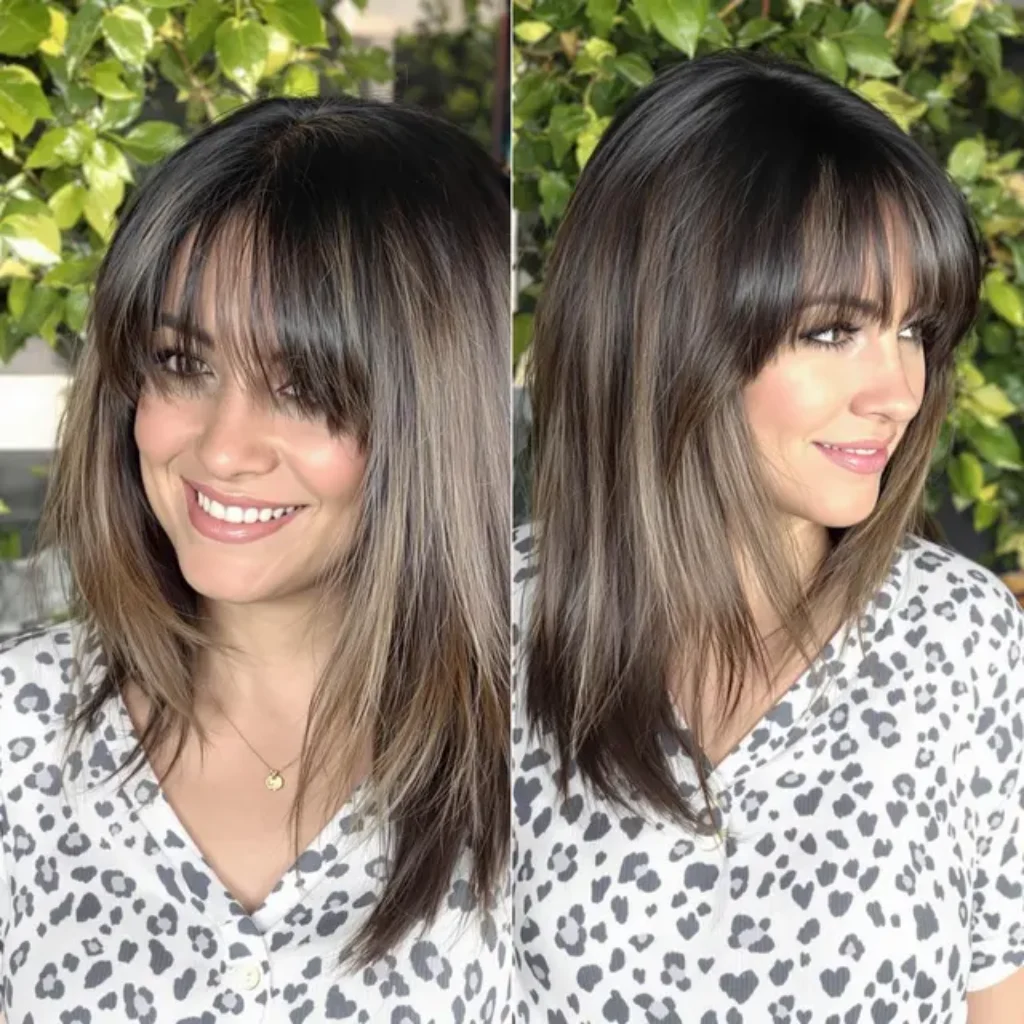 Feathered Bangs with a Medium-Length Shag