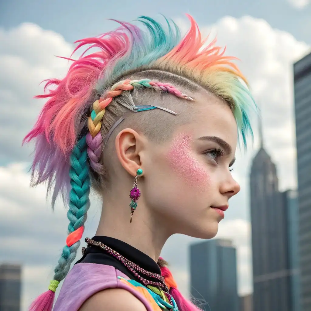 Rainbow Mohawk Magic Unleashing Bold Hair Trends for Teenage Girls