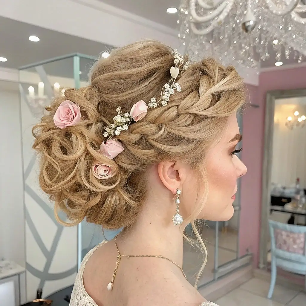 Romantic Braids & Soft Curls: A Dreamy Look for Oval Faces