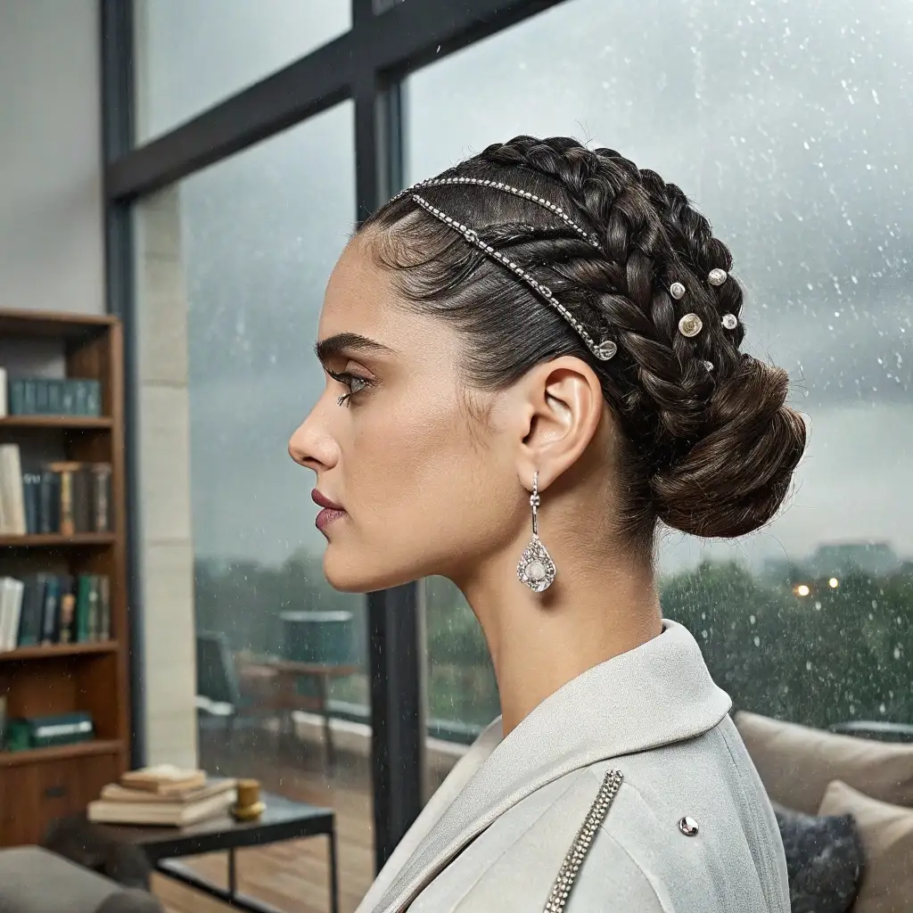 Sleek & Storm-Proof Braided Elegance for Rainy Days