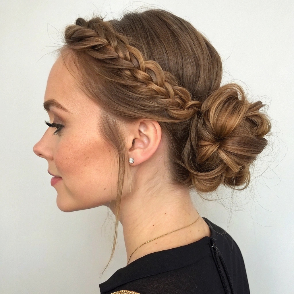 The Braided Low Bun – Chic and Organized
