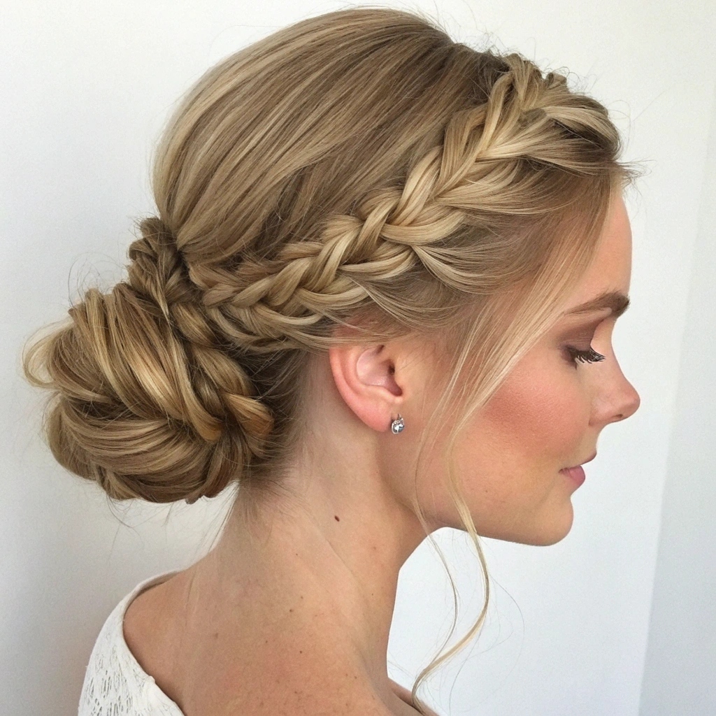 The Braided Low Bun – Chic and Organized
