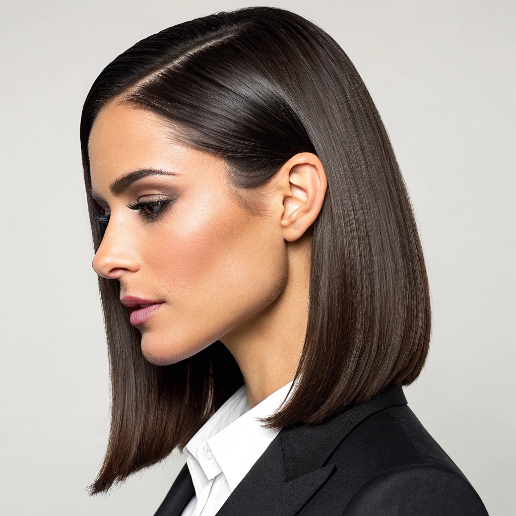 The Side-Parted Straight Look – Simple and Confident
