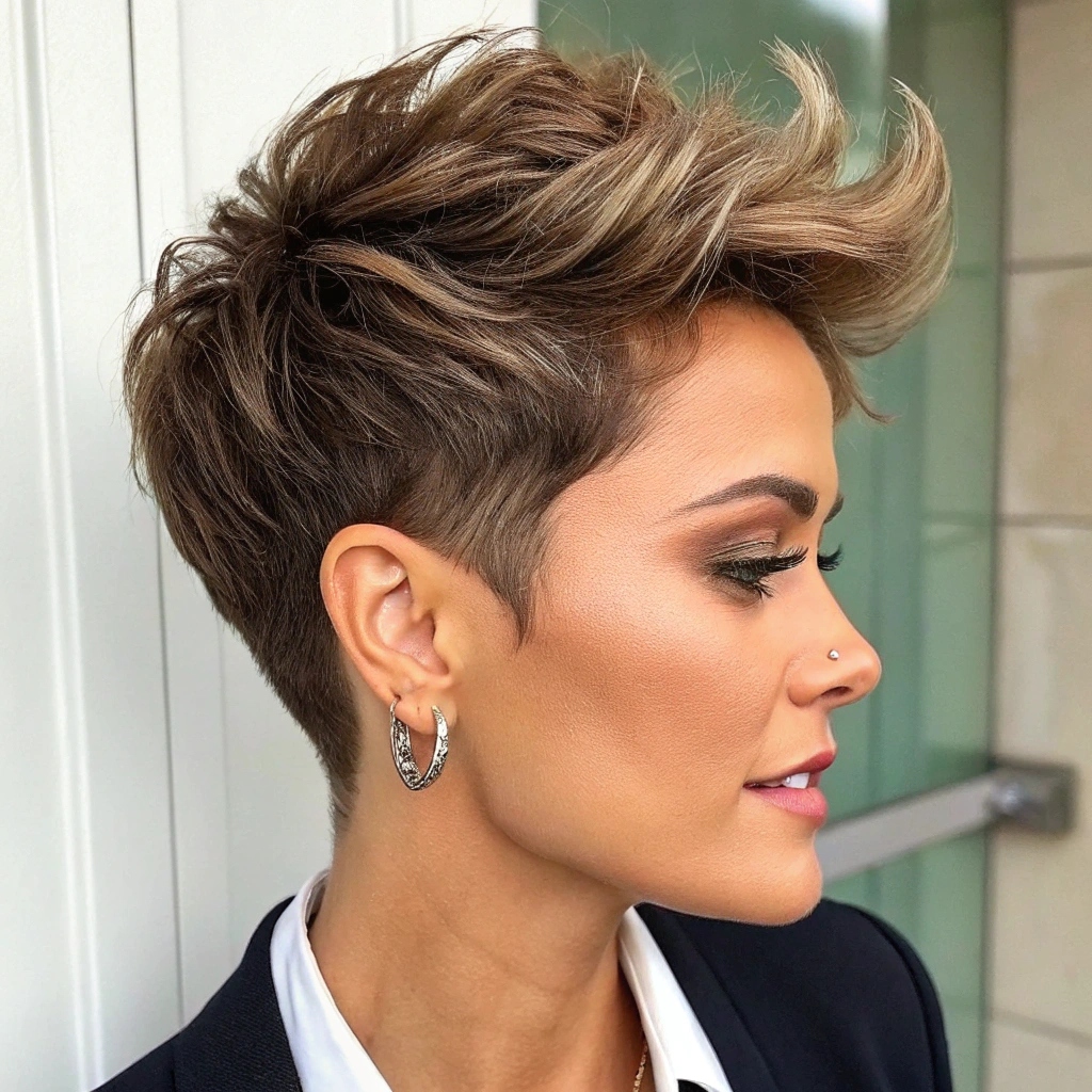 The Textured Pixie Cut – Bold and Confident
