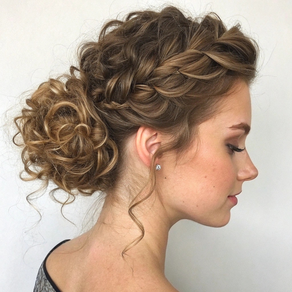 Tightly Coiled Updo – Elegant for Curly Hair
