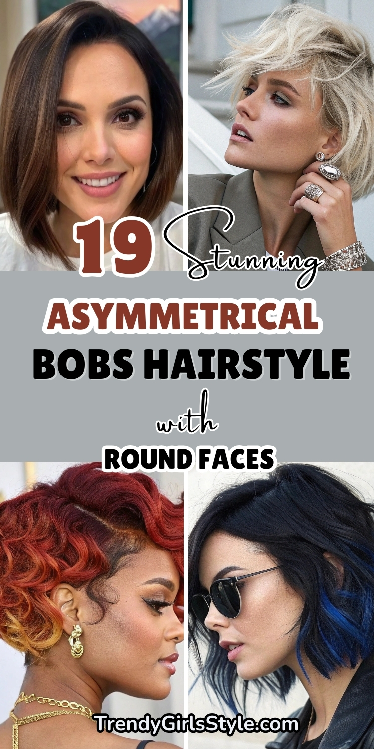 19 Stunning Asymmetrical Bobs Hairstyles for Round Faces
