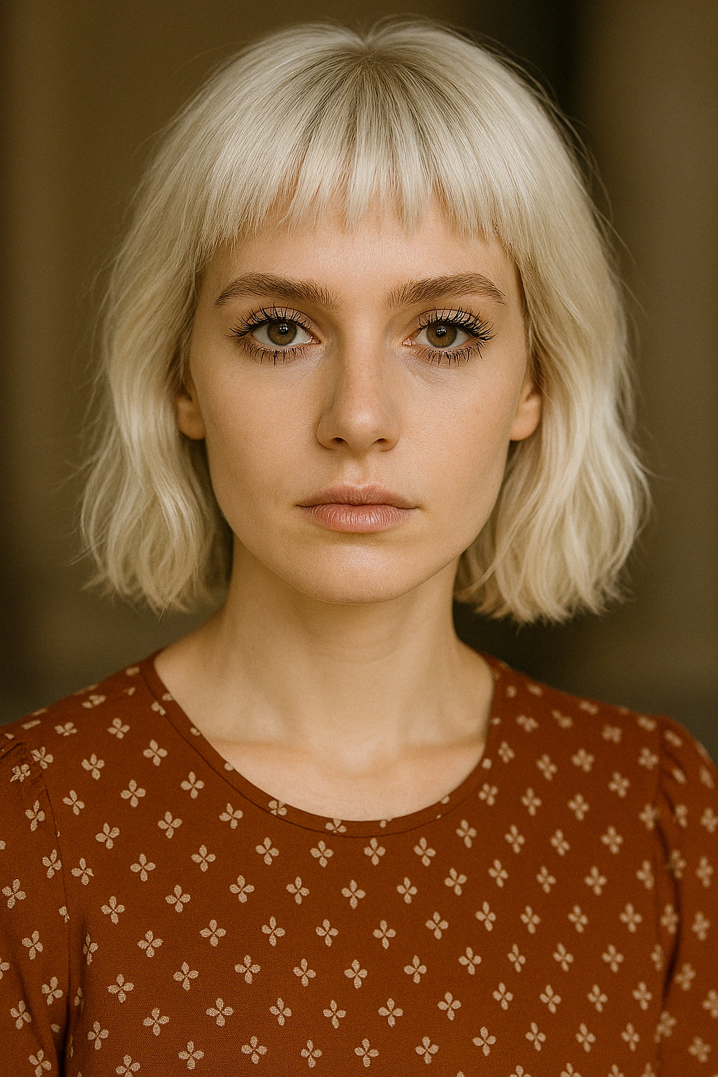 Flawless Platinum Bob – Chic Simplicity with Bold Fringe