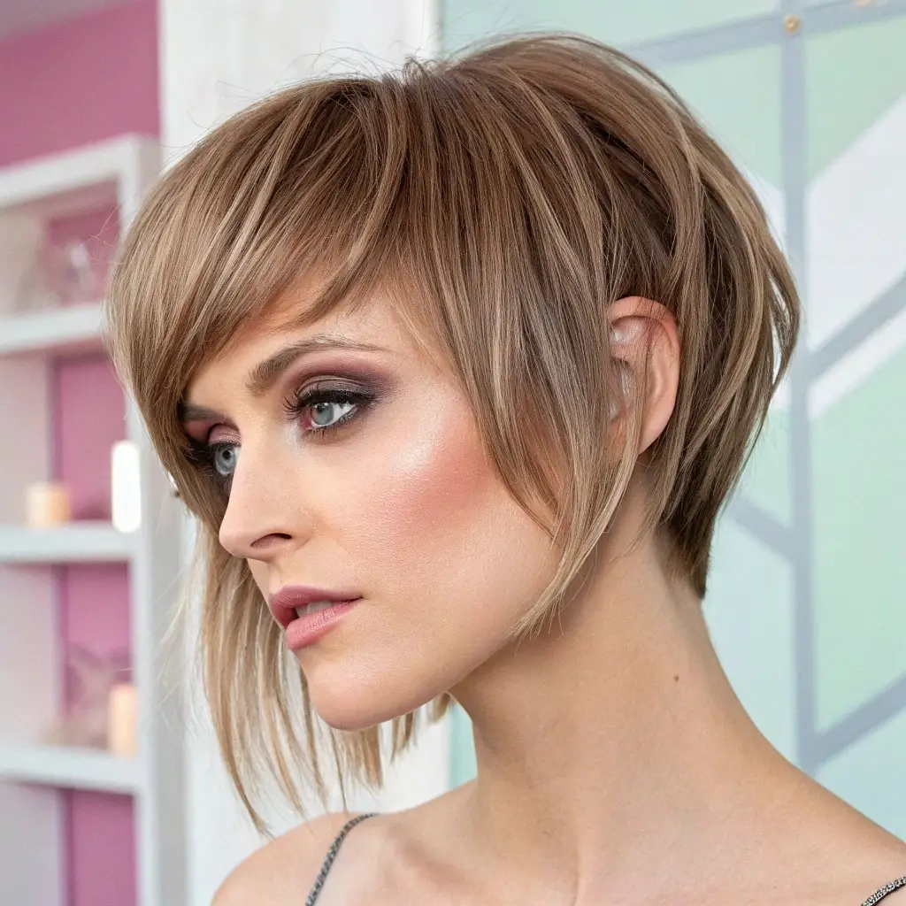 Asymmetrical Mushroom Blonde Geometric Precision for Heart-Shaped Definition