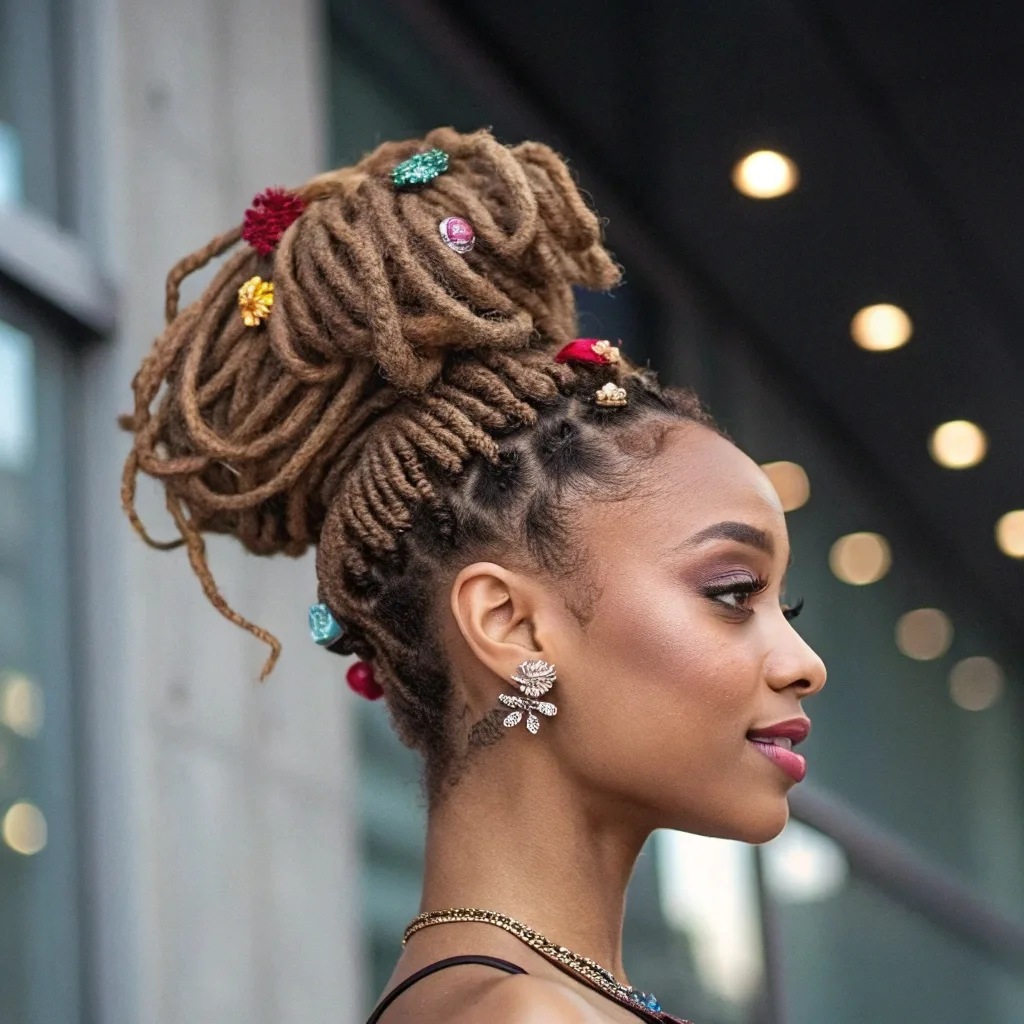 Beaded Locs High Bun A Playful Edge in Cultural Hair Expression