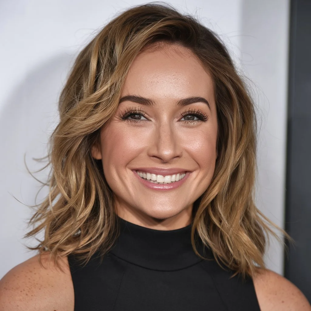 Caramel Waves Lob Red Carpet Strategy for Fuller Foreheads