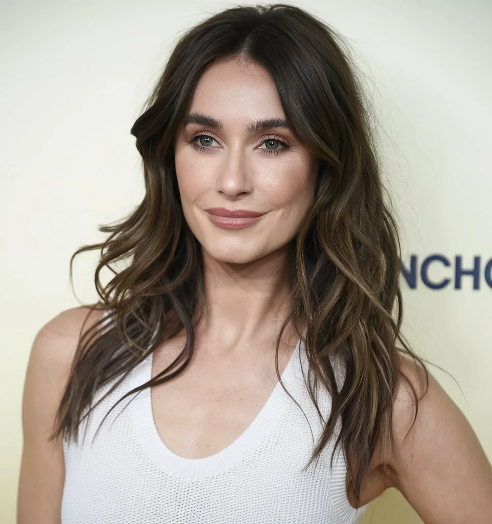 Curtain Bangs & Brunette Waves Sophisticated Framing Strategy