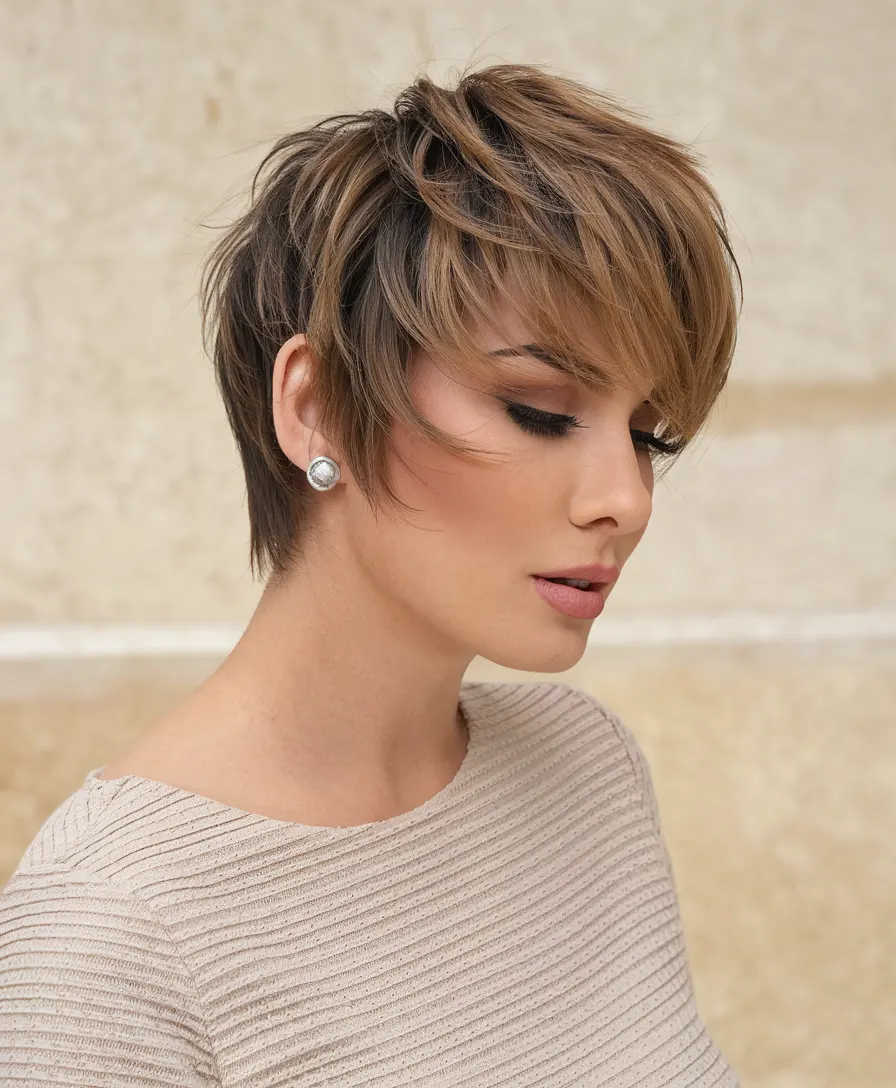 Edgy Pixie Cut for Chubby Faces: Bold Layers with a Modern Twist