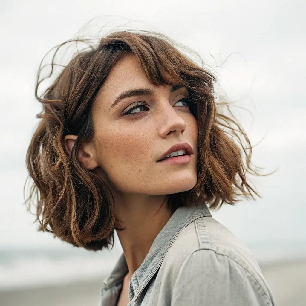 Effortlessly Chic: Short Layered Hairstyles with Natural Waves for Every Season