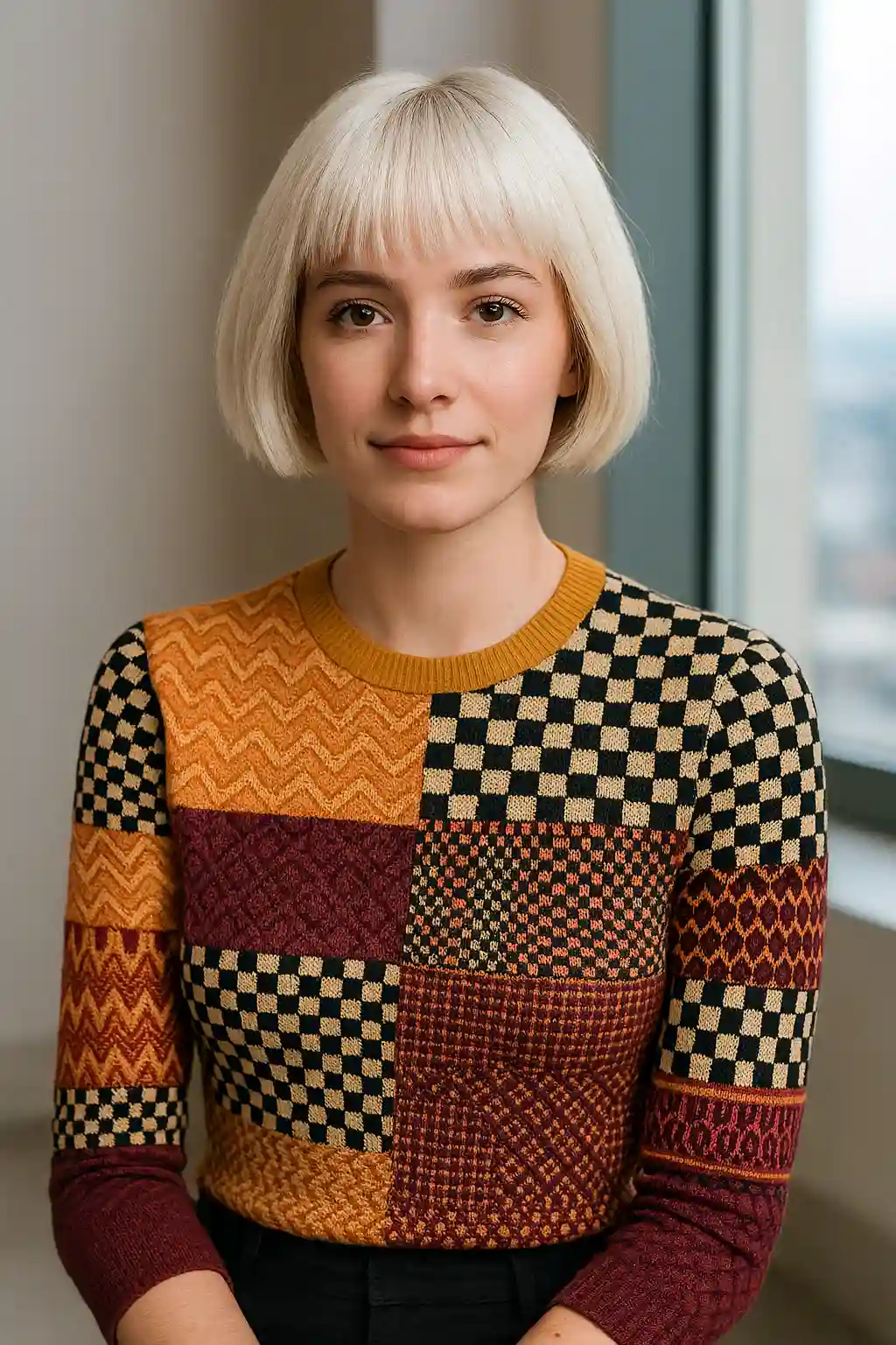 Fresh-Cut Platinum Bob – Bright Blonde with Bold Simplicity