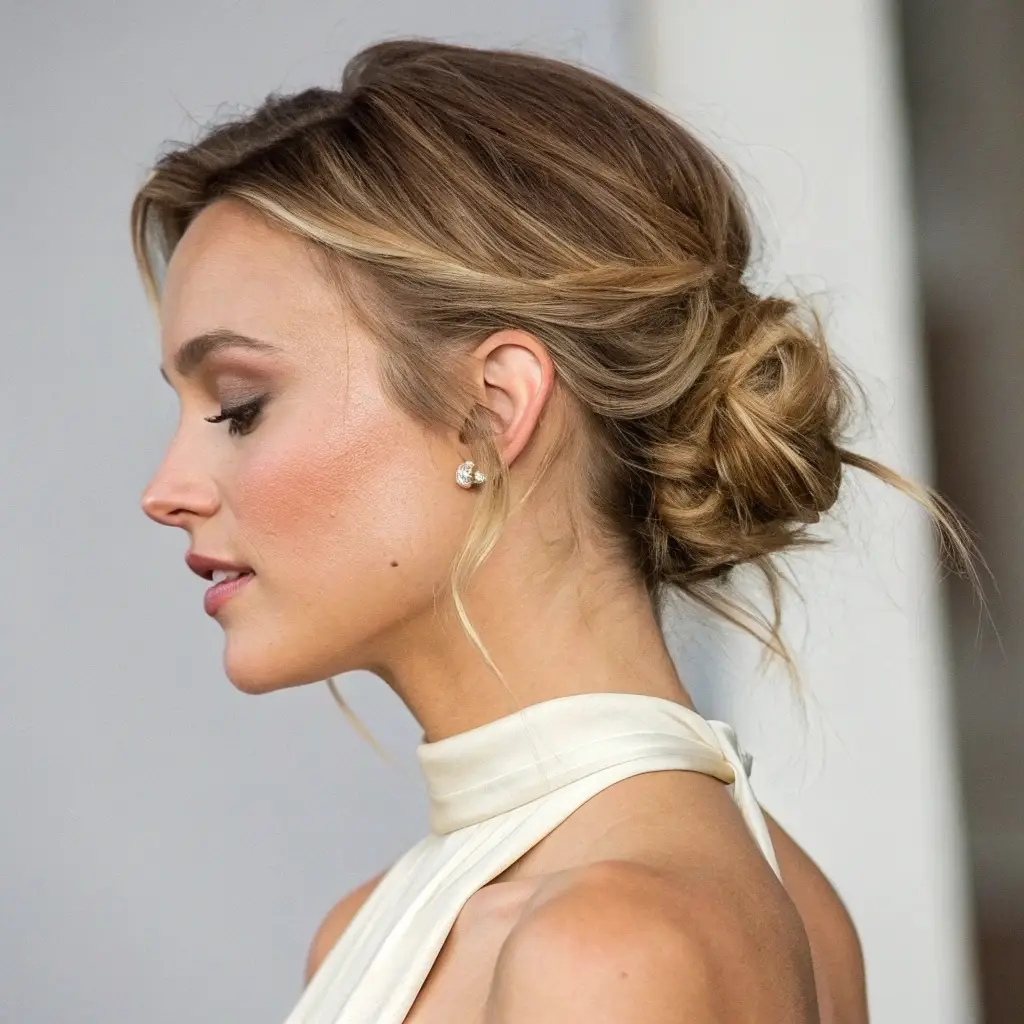 Loose, Low Side Bun